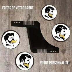 Coffret Barbier - Trousse + brosse + plastron + peigne+ ciseaux