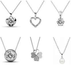 Coffret Cadeaux Cœur 14 Bijoux Finition Argentée