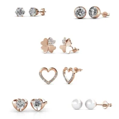 Coffret Cadeaux Cœur 14 Bijoux Finition Or Rosée