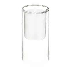Coffret de 3 bougies LED double en verre