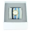 Coffret Les Interchangeables A57144 - Montre Ruban Boîtier Doré Jaune Femme