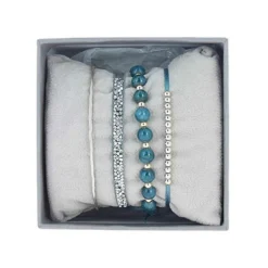 Coffret Les Interchangeables A54386- Strass Box Jonc Fil Bleu Gris Palladium Les Interchangeables