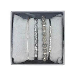 Coffret Les Interchangeables A54394 - Strass Box Jonc Fil Marron Fonce Palladium Les Interchangeables