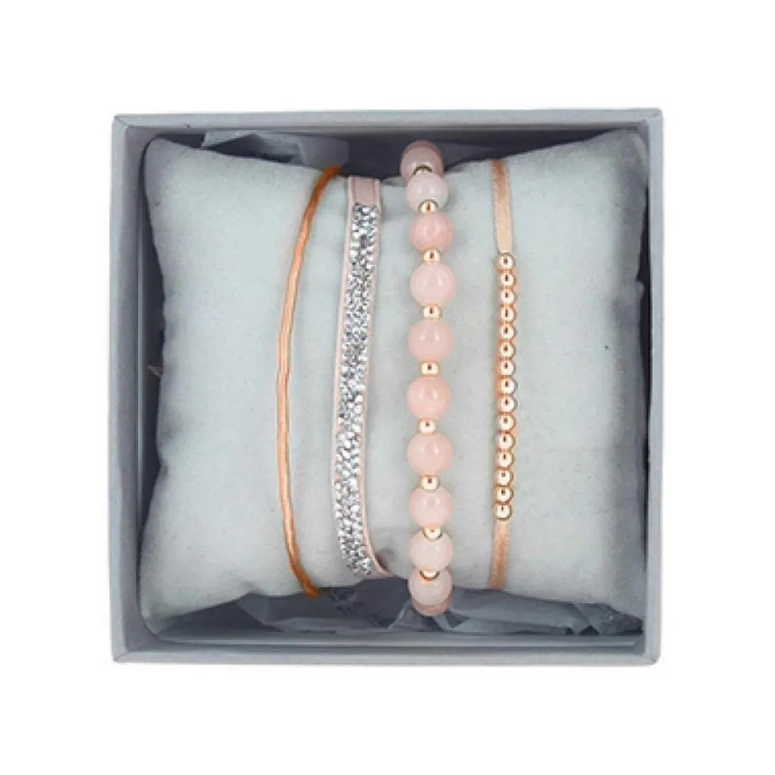 Coffret Les Interchangeables A54376 - Strass Box Jonc Fil Rose Or Rose Les Interchangeables