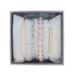 Coffret Les Interchangeables A54356 - Strass Box Jonc Fil Beige Rose Or Rose Les Interchangeables