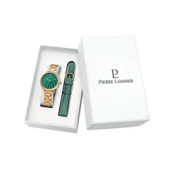 Coffret Montre Femme Pierre Lannier Betty - 351J562 Bracelet Cuir Vert