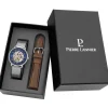 Coffret Pierre Lannier 391C168 - Montre automatic Boîtier acier poli cadran bleu index or rose romainPierre Lannier Montres