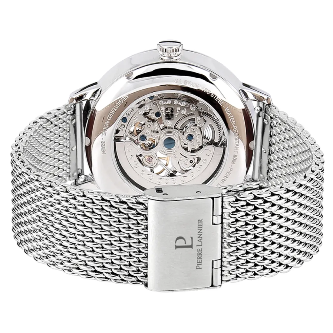 Coffret Pierre Lannier 391C168 - Montre automatic Boîtier acier poli cadran bleu index or rose romainPierre Lannier Montres
