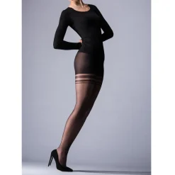 Collant amincissant 10D noir en nylon