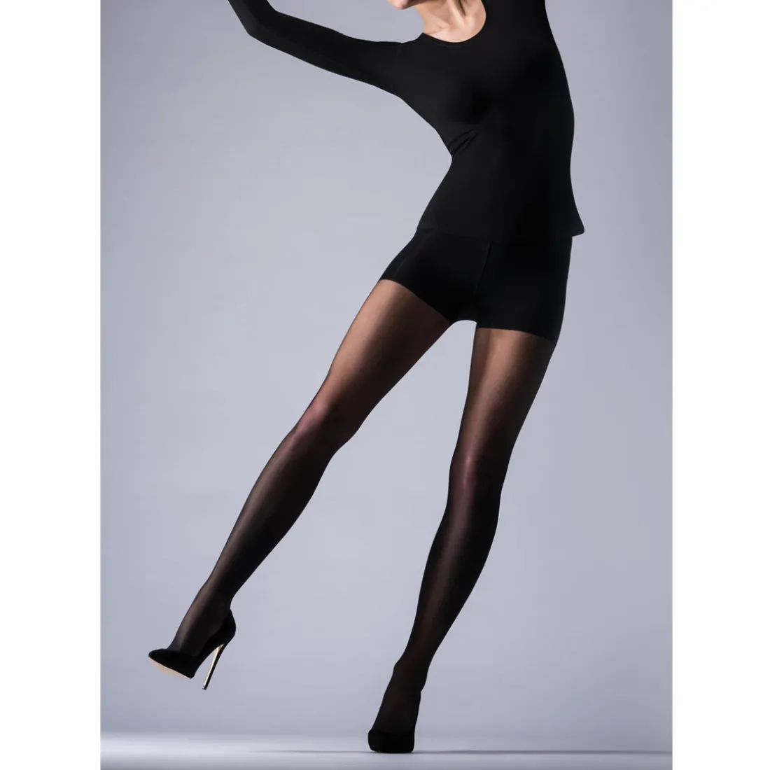 Collant doux 15D noir en nylon