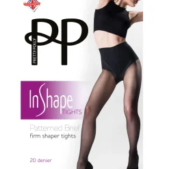 Collant effet culotte gainante noir en nylon