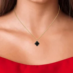 Collier femme B2481-NOIR - Angèle M