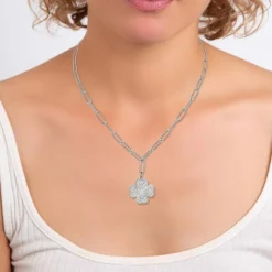 Collier Femme So Charm - B3201-ARGENT - Collier Trèfle Argenté