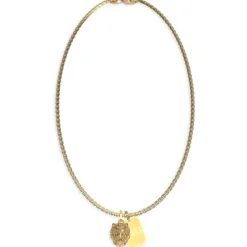 Collier homme JUMN01300JWYG - LION KING Acier Doré