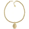 Collier homme JUMN01305JWYG LION KING Acier Doré