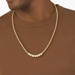 Collier Homme Lacoste Script - 2040524 Acier Doré