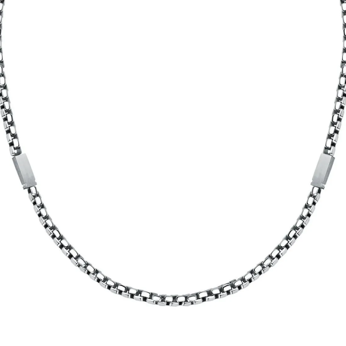 Collier pour homme en acier argenté