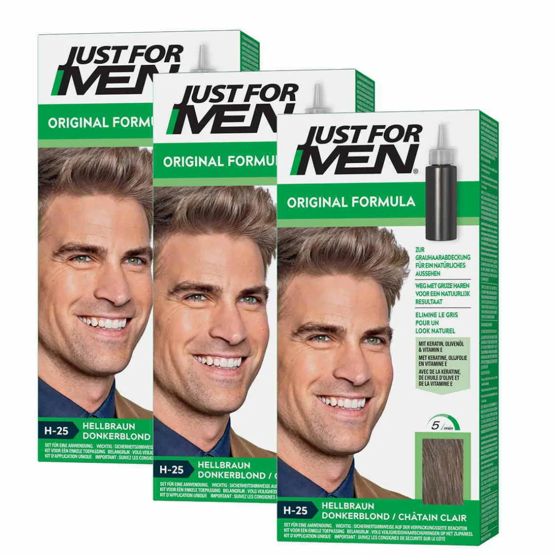COLORATIONS CHEVEUX Châtain Clair - PACK 3-Just For Men