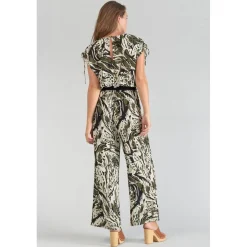Combinaison droit HELOISE vert en viscose