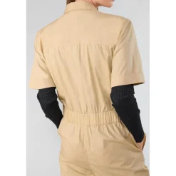 Combinaison droit WIDE beige Lucie en coton