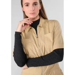 Combinaison droit WIDE beige Lucie en coton