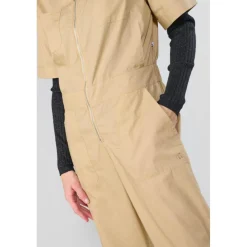 Combinaison droit WIDE beige Lucie en coton