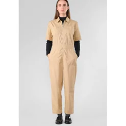 Combinaison droit WIDE beige Lucie en coton