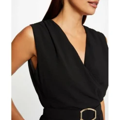 Combinaison jambe large détail boucle noir