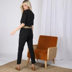 Combinaison pantalon Mado Réédition en coton noir