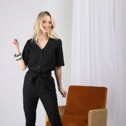 Combinaison pantalon Mado Réédition en coton noir