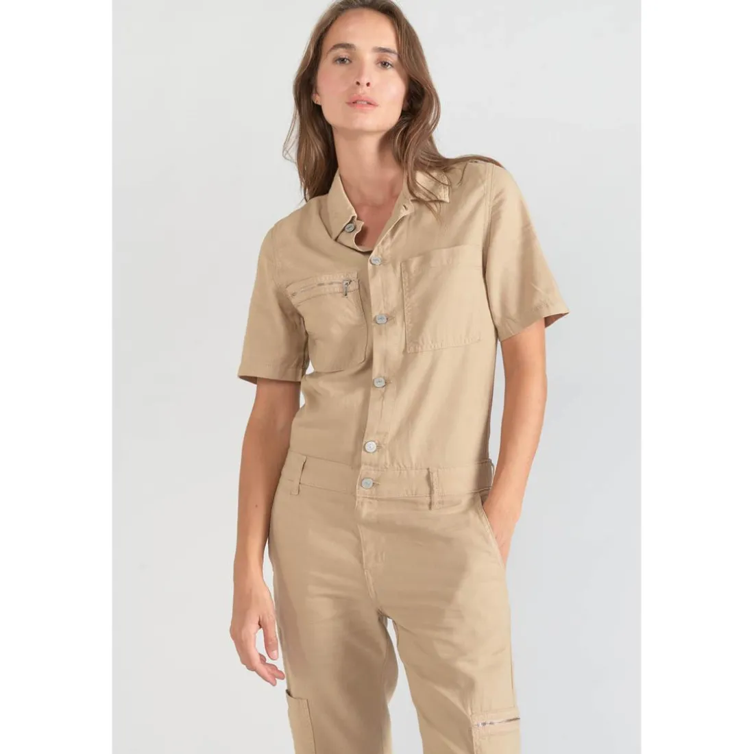 Combinaison salopette LUMINY blanc en coton