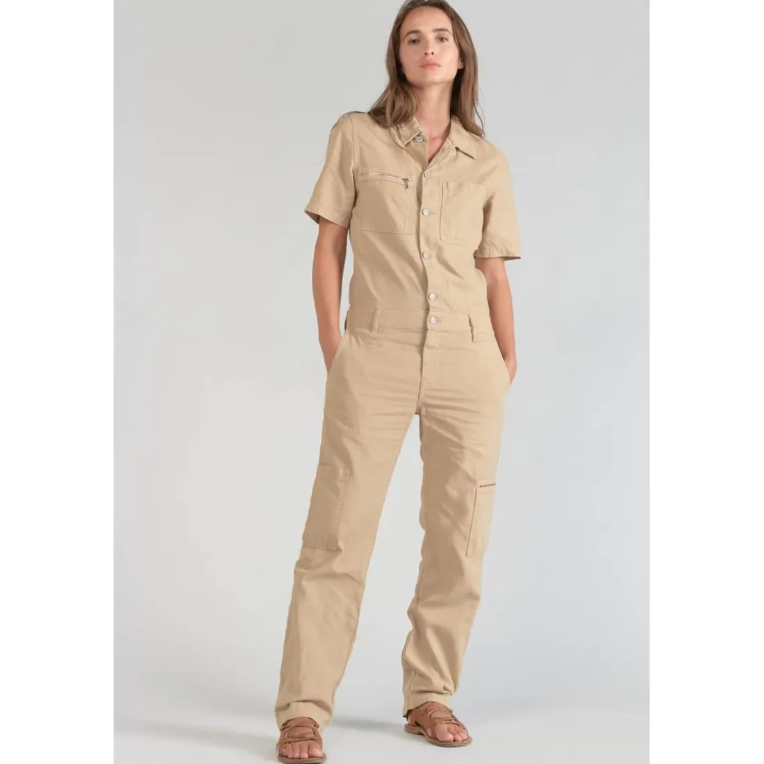 Combinaison salopette LUMINY blanc en coton