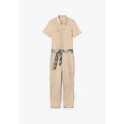 Combinaison salopette LUMINY blanc en coton