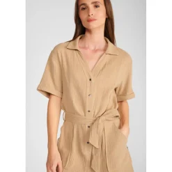 Combinaison short AYOTE beige Molly marron en coton