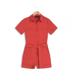 Combishort saharienne Camelia Réédition terracotta en coton