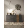 Commode 3 portes panneaux de particules gris