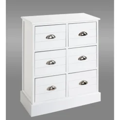 commode en bois massif à 6 tiroirs