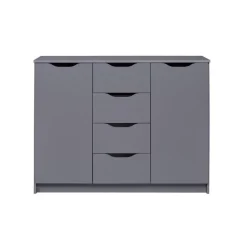 Commode SILENZIA 2 portes & 4 tiroirs gris