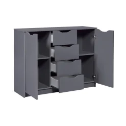 Commode SILENZIA 2 portes & 4 tiroirs gris