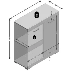 Comode avec 2 portes BRISTOL 1 naturel