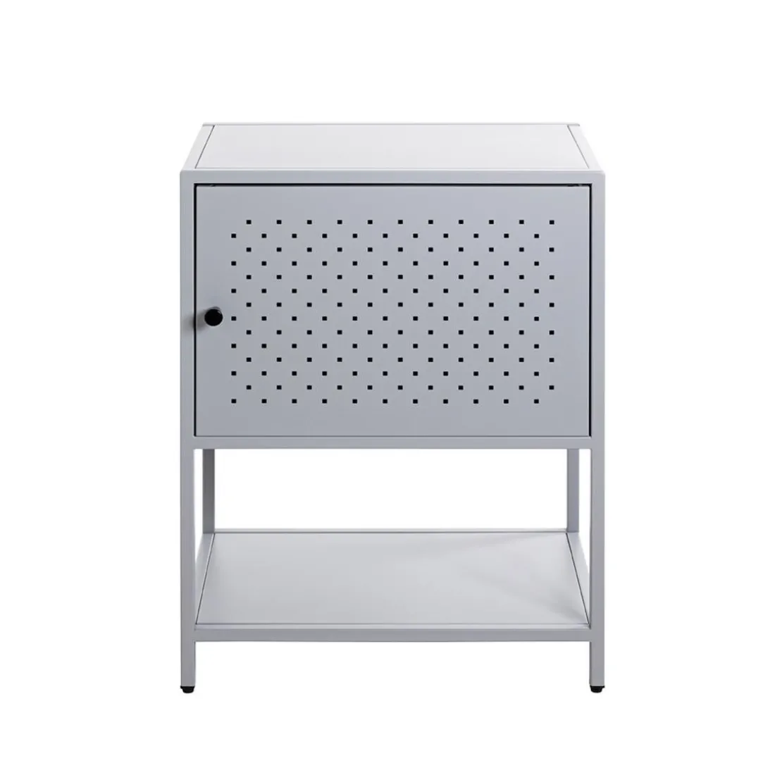 Console 1 porte et 1 étagère en métal gris