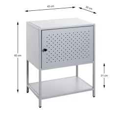 Console 1 porte et 1 étagère en métal gris
