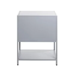 Console 1 porte et 1 étagère en métal gris