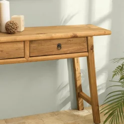 Console 2 tiroirs bois pin recyclé SANDY