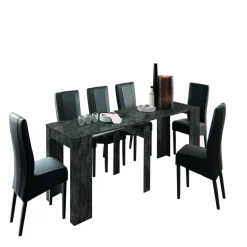Console avec 4 allonges Noir