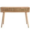 Console couleur naturel 2 tiroirs cannage - RODRIGO