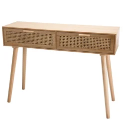 Console couleur naturel 2 tiroirs cannage - RODRIGO