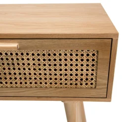 Console couleur naturel 2 tiroirs cannage - RODRIGO