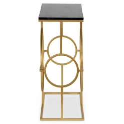 Console Design GATSBY Marbre Noir Et Métal Or