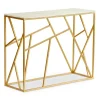 Console Design PUZZLE Marbre Et Métal Or